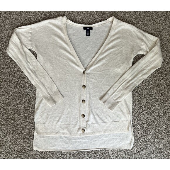 GAP Sweaters - Women's Gap Heathered Oatmeal Cardigan Sweater, Small